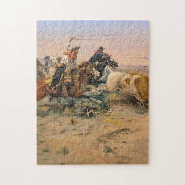 Charles Marion Russell - Herd Quit Jigsaw Puzzle (Vertical)