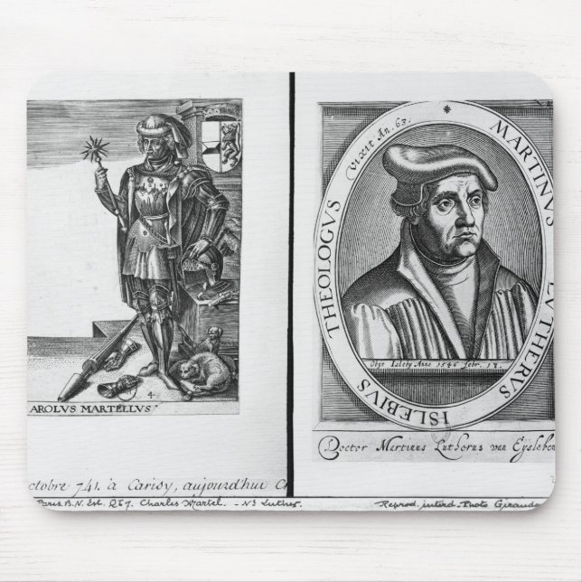 Charles Martel  and Martin Luther Mouse Mat (Front)