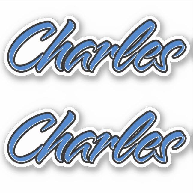Charles Name blue sticker Sticker Sticker Stickers (Front)