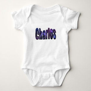 Charles Name Made From Nebula Clouds, Baby Bodysuit