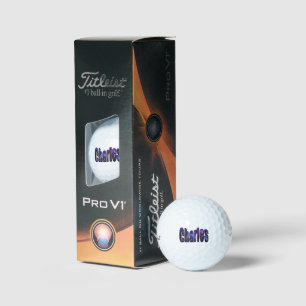 Charles Name Made From Nebula Clouds, Golf Balls
