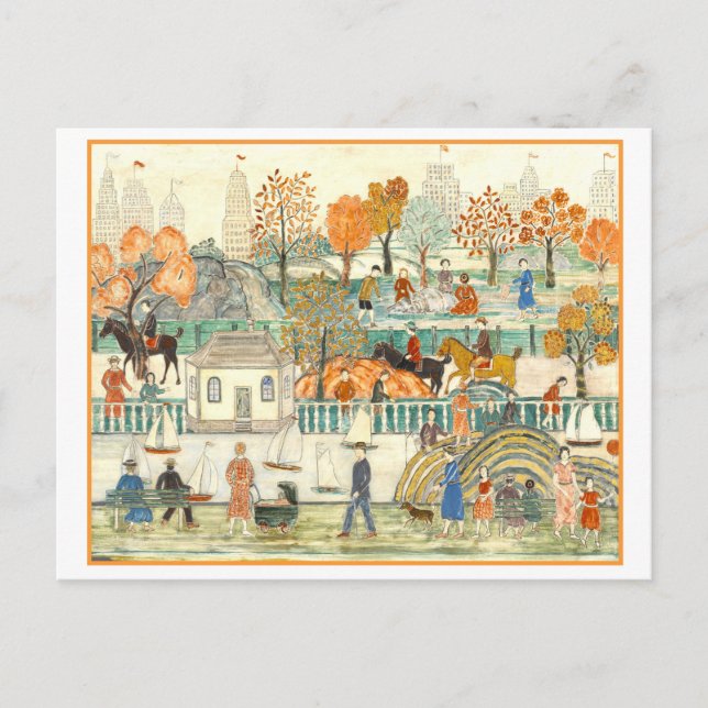 Charles Prendergast Painting, Central Park in Fall Postcard (Front)