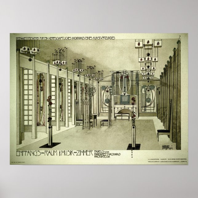 Charles Rennie Mackintosh 1901 Drawing Poster (Front)