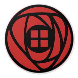 Charles Rennie Mackintosh Arts & Crafts Style Rose Ceramic Knob