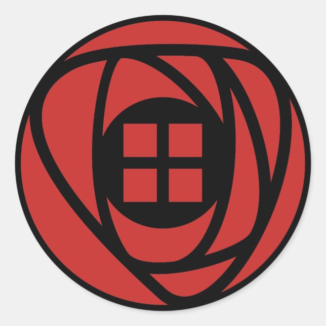 Charles Rennie Mackintosh Arts & Crafts Style Rose Classic Round Sticker (Front)