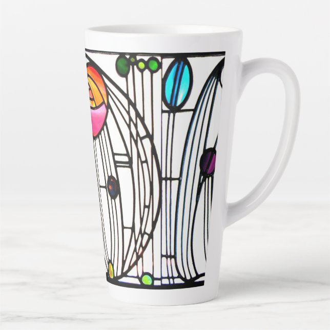 Charles Rennie Mackintosh flowers design Latte Mug (Right)