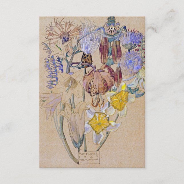 Charles Rennie Mackintosh - Mont Louis  -  Flower Enclosure Card (Front)