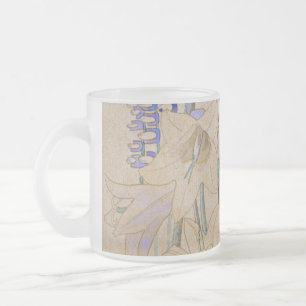Charles Rennie Mackintosh - Mont Louis  -  Flower Frosted Glass Coffee Mug