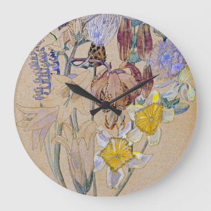 Charles Rennie Mackintosh - Mont Louis  -  Flower Large Clock