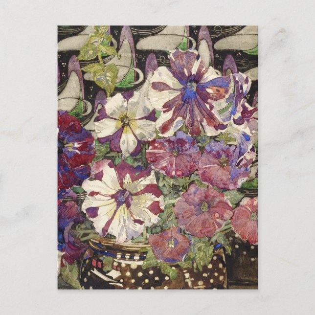 Charles Rennie Mackintosh - Petunias Postcard (Front)