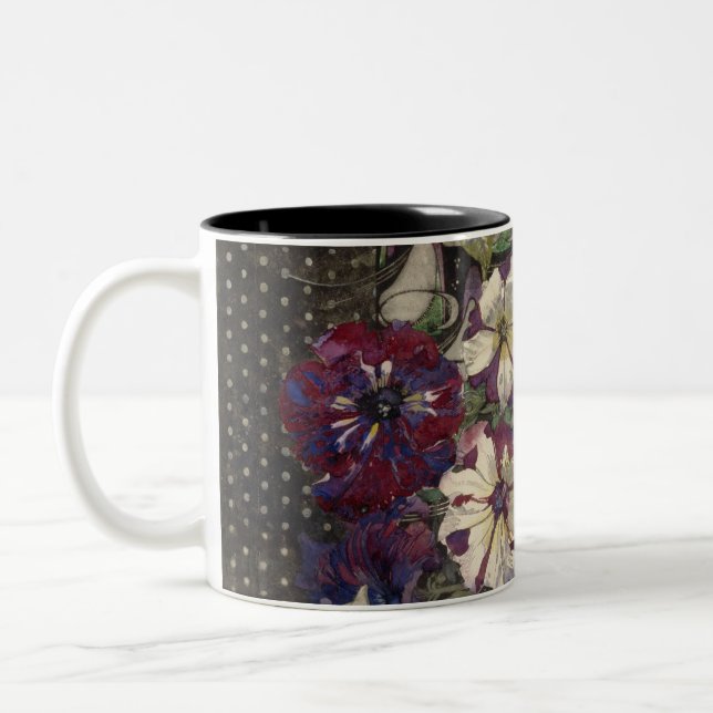 Charles Rennie Mackintosh - Petunias Two-Tone Coffee Mug (Left)