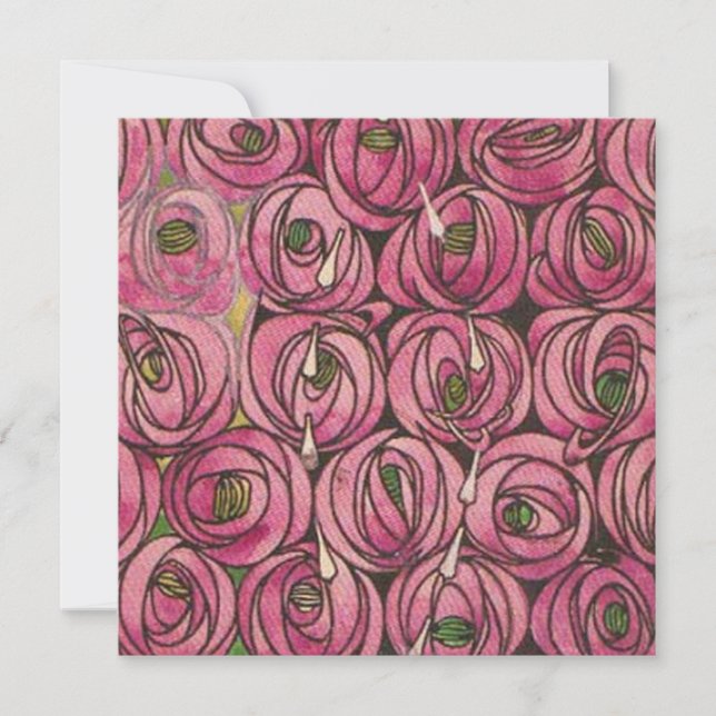 Charles Rennie Mackintosh - Roses Holiday Card (Front)