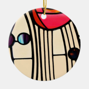 Charles Rennie Mackintosh Stained Glass Ceramic Tree Decoration