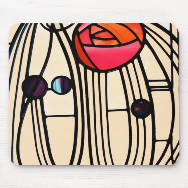 Charles Rennie Mackintosh Stained Glass Mouse Mat (Front)