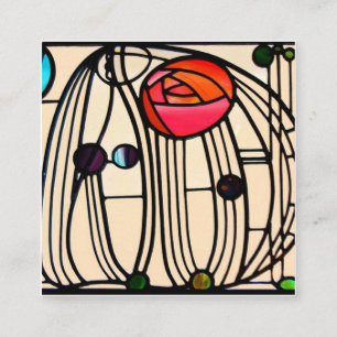 Charles Rennie Mackintosh Stained Glass Square Business Card