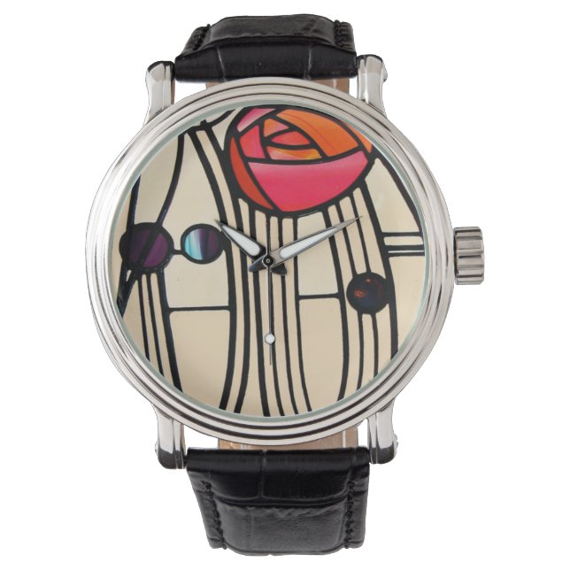 Charles Rennie Mackintosh Stained Glass Watch (Front)