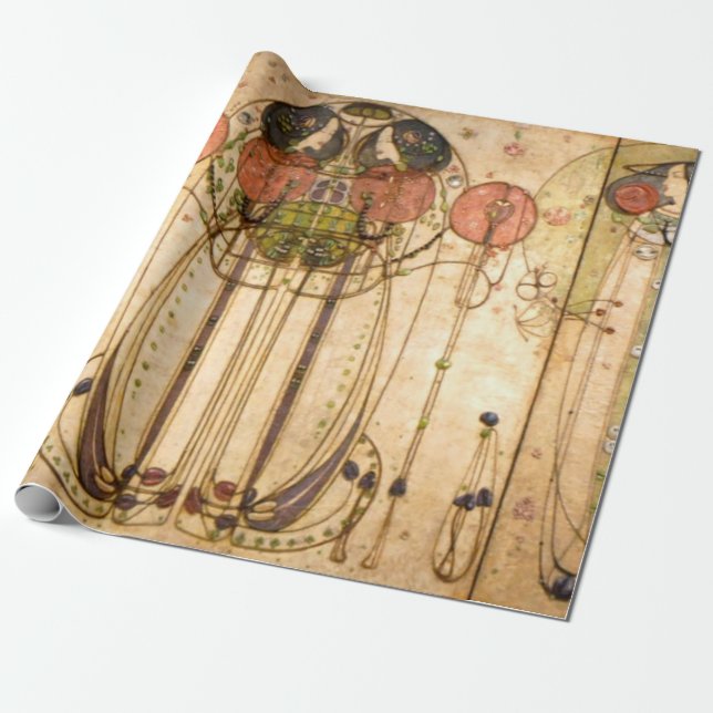 Charles Rennie Mackintosh The Wassail Wrapping Paper (Unrolled)