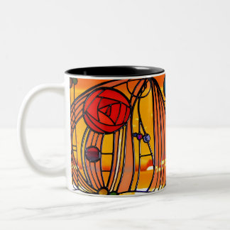 Charles Rennie Mackintosh window Two-Tone Coffee Mug