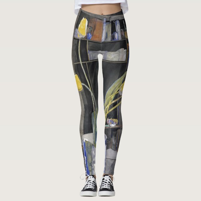 Charles Rennie Mackintosh - Yellow Tulips Leggings (Front)
