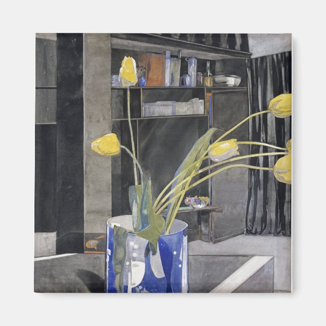 Charles Rennie Mackintosh - Yellow Tulips Magnet (Front)
