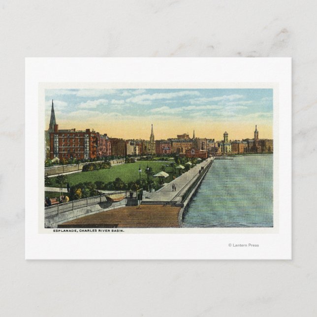 Charles River Basin and Esplanade View Postcard (Front)