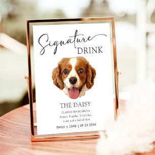 Charles Spaniel Dog Wedding Signature Drink Sign