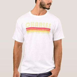 Charles Surname Retro Vintage 80s 90s Birthday Reu T-Shirt