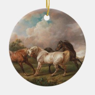 Charles Towne Art Painting Oil Horses Destiny Ceramic Tree Decoration