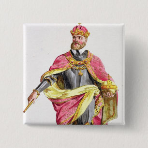Charles V (1500-58) from 'Receuil des Estampes, re 15 Cm Square Badge