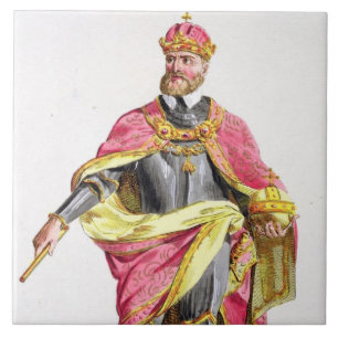 Charles V (1500-58) from 'Receuil des Estampes, re Tile