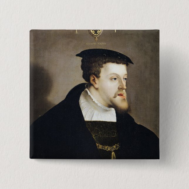 Charles V  Holy Roman Emperor 15 Cm Square Badge (Front)