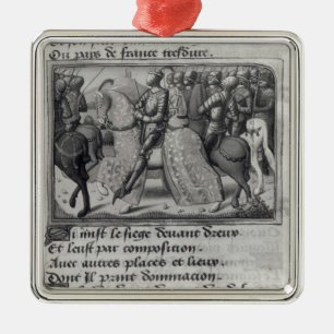 Charles VII and Joan of Arc at the Siege of Metal Tree Decoration