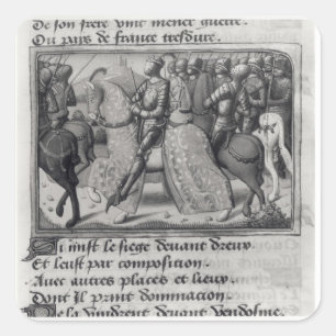 Charles VII  and Joan of Arc at the Siege of Square Sticker