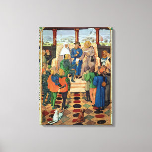 Charles VII  giving a document to Joan of Arc Canvas Print