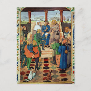 Charles VII  giving a document to Joan of Arc Postcard