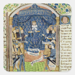 Charles VII  Surrounded by his Court Square Sticker