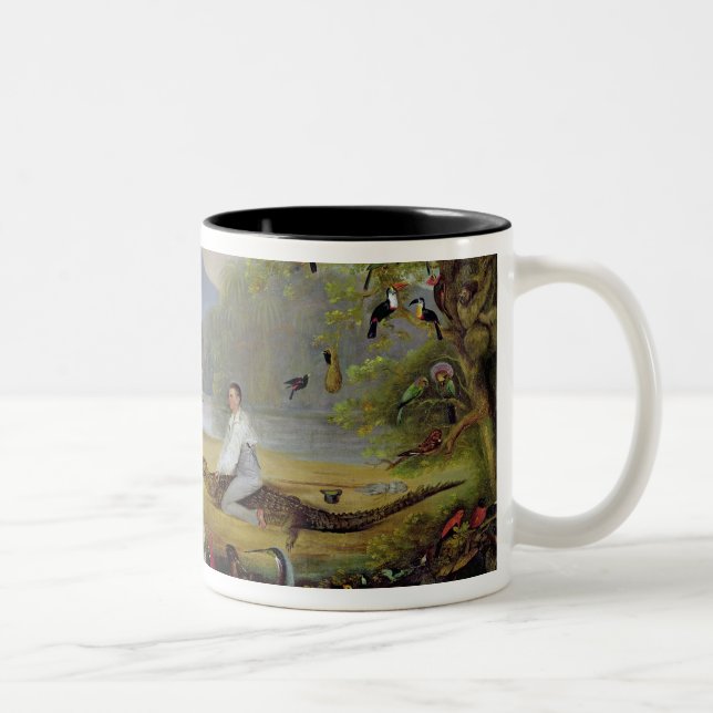 Charles Waterton capturing a cayman, 1825-26 Two-Tone Coffee Mug (Right)