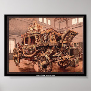 Charles X, carriage, Versailles, France Poster