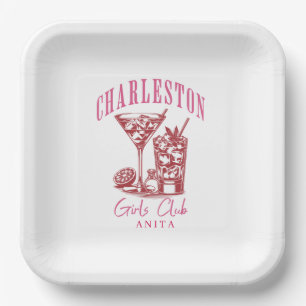 Charleston Bachelorette Custom girls club Paper Plate