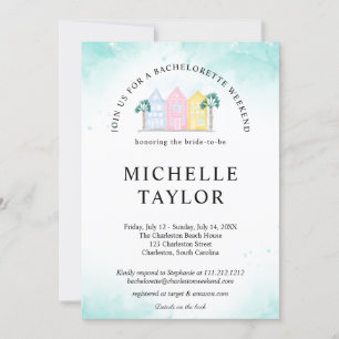 Charleston Bachelorette Weekend Itinerary Palm Invitation