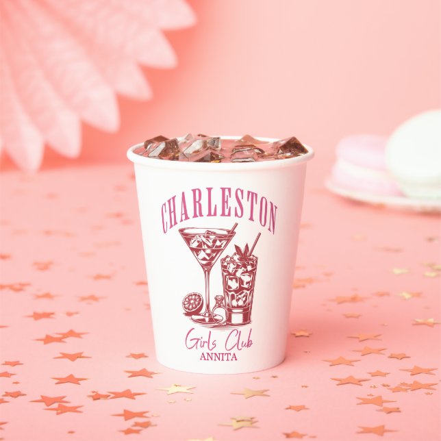 charleston bachelorette weekend paper cups (Insitu)