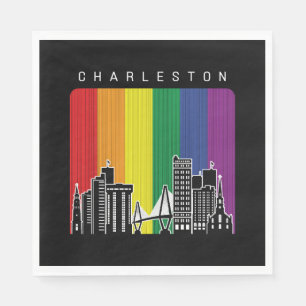 Charleston City Rainbow Flag Gay Pride Napkin