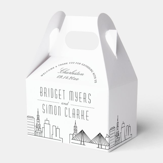 Charleston | City Skyline Wedding Favour Favour Bo Favour Box (Front Side)