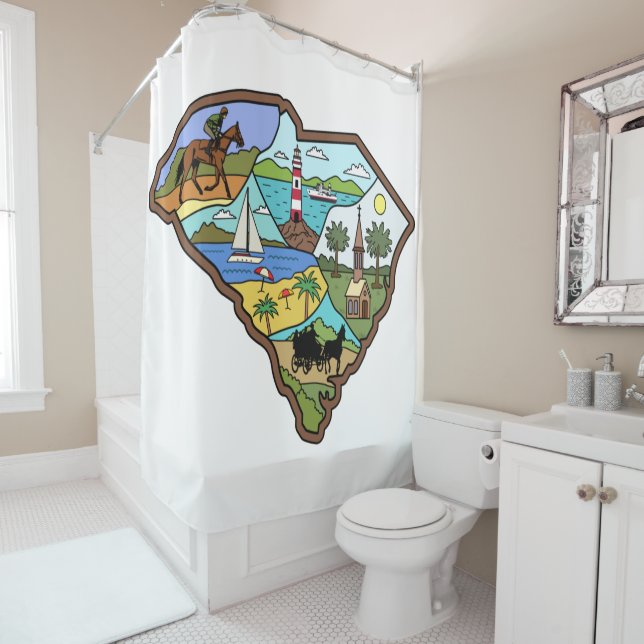 Charleston Columbia South Carolina Myrtle Beach Shower Curtain (In Situ)