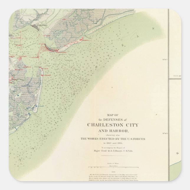 Charleston defences, Belmont battlefield Square Sticker (Front)