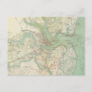 Charleston, defences postcard