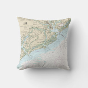Charleston Harbor and Approaches Nautical Chart Cushion