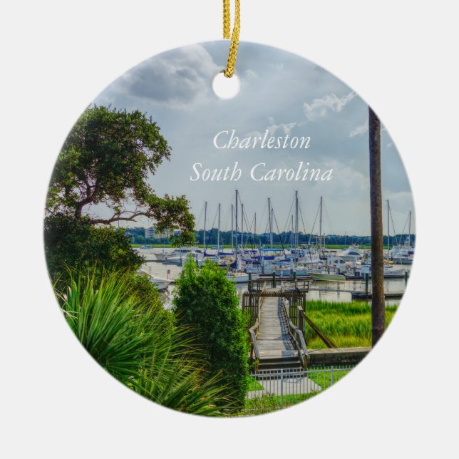 Charleston Harbor Ceramic Tree Decoration (Front)