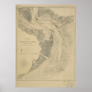 Charleston Harbor Map Poster