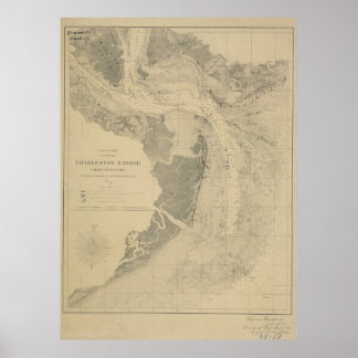 Charleston Harbor Map Poster